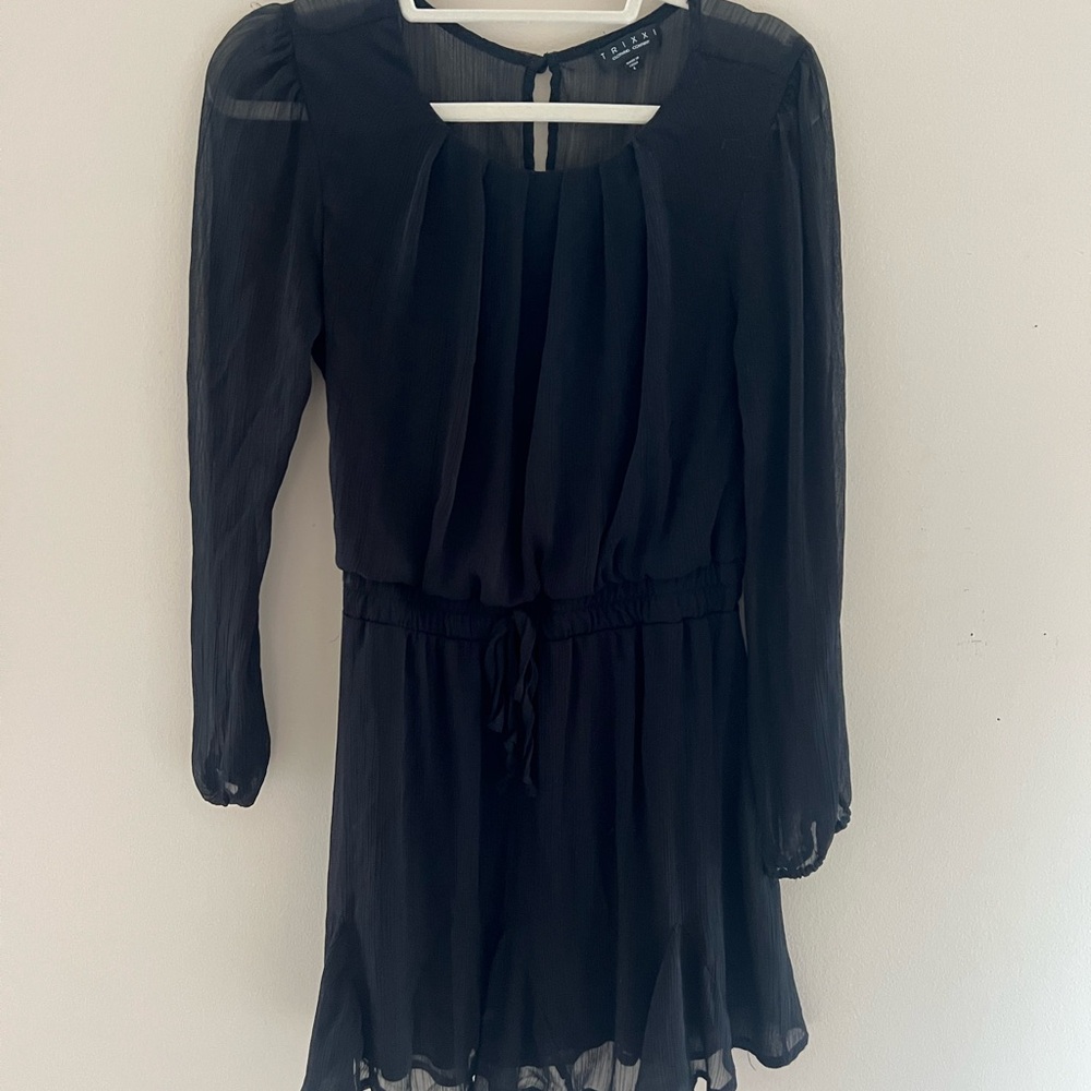 Trixxi Black Long Sleeve Bishop Sundress